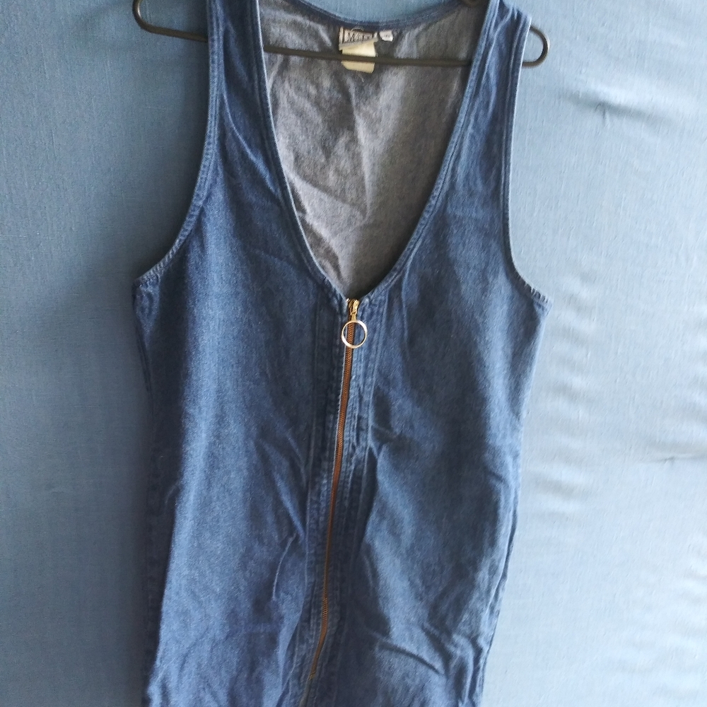 Vintage M&D Women's Size 10 Denim Zip Up Dress
